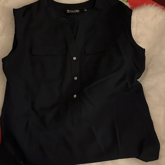Navy Sleeveless Blouse - Picture 2 of 5